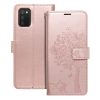 Xiaomi Poco M4 Pro 5G / Redmi Note 11T / Note 11S telefon tok, könyvtok, oldalra nyíló tok, mágnesesen záródó, rose gold, tree, Forcell Mezzo