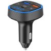 Bluetooth FM transmitter, 2xUSB / TF kártyaolvasó, QC3.0, LED kijelző, fekete, BC57