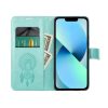 Samsung Galaxy A12 telefon tok, könyvtok, oldalra nyíló tok, mágnesesen záródó, zöld, dreamcatcher, SM-A125, SM-A127, Forcell Mezzo