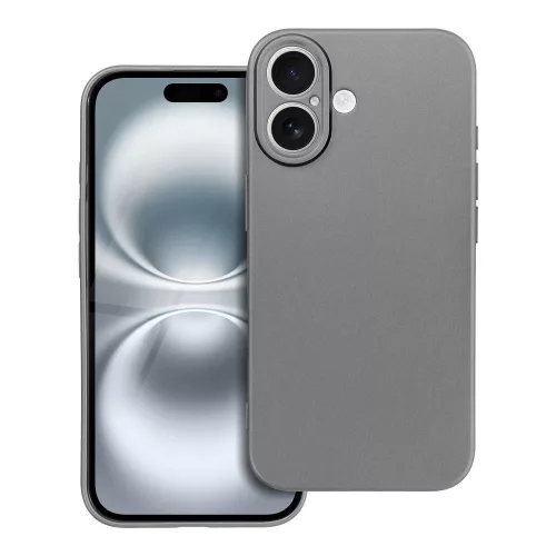 iPhone 12 / 12 Pro (6.1") hátlap tok, TPU tok, szürke, Metallic