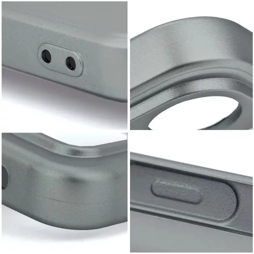 iPhone 12 / 12 Pro (6.1") hátlap tok, TPU tok, szürke, Metallic