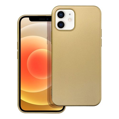 iPhone 12 / 12 Pro (6,1") hátlap tok, TPU tok, arany, Metallic