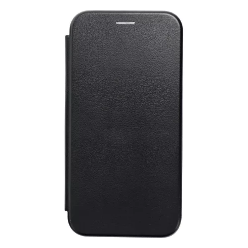 iPhone 14 (6.1") telefontok, könyvtok, mágneszáras, szilikon keretes, fekete, Forcell Elegance