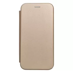   iPhone 14 (6.1") telefontok, könyvtok, mágneszáras, flip tok, szilikon keretes, arany, Forcell Elegance