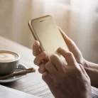 iPhone 14 (6.1") telefontok, könyvtok, mágneszáras, flip tok, szilikon keretes, arany, Forcell Elegance