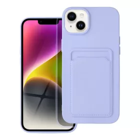   iPhone 14 (6,1") szilikon tok, hátlap tok, bankkártya tartós, lila, Card
