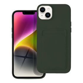   iPhone 14 (6,1") szilikon tok, hátlap tok, bankkártya tartós, zöld, Card
