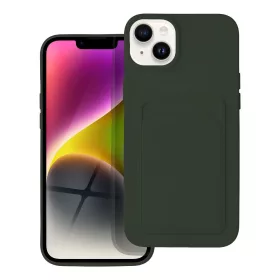   iPhone 14 Pro (6,1") szilikon tok, hátlap tok, bankkártya tartós, zöld, Card