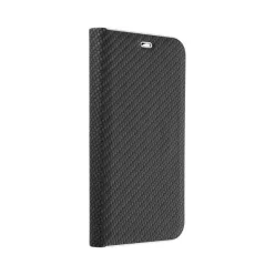   iPhone 14 (6.1") telefon tok, könyvtok, oldalra nyíló tok, mágnesesen záródó, fekete, Forcell Luna