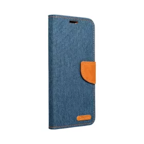   iPhone 14 (6.1") telefon tok, könyvtok, oldalra nyíló tok, mágnesesen záródó, kék, Smart Canvas
