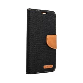   iPhone 14 Pro (6.1") telefon tok, könyvtok, oldalra nyíló tok, mágnesesen záródó, fekete, Smart Canvas