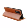 iPhone 14 (6.1") bőr telefon tok, könyvtok, oldalra nyíló tok, mágnesesen záródó, barna, Forcell Leather