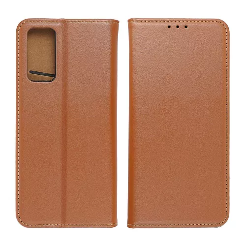 iPhone 14 (6.1") bőr telefon tok, könyvtok, oldalra nyíló tok, mágnesesen záródó, barna, Forcell Leather