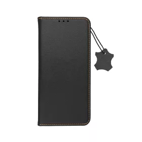   iPhone 14 (6.1") bőr telefon tok, könyvtok, oldalra nyíló tok, mágnesesen záródó, fekete, Forcell Leather
