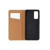 iPhone 14 Plus (6.7") bőr telefon tok, könyvtok, oldalra nyíló tok, mágnesesen záródó, barna, Forcell Leather