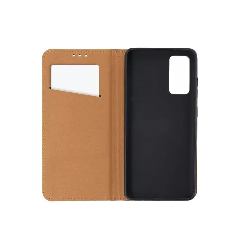 iPhone 14 Plus (6.7") bőr telefon tok, könyvtok, oldalra nyíló tok, mágnesesen záródó, barna, Forcell Leather