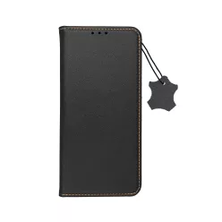   iPhone 14 Pro (6.1") bőr telefon tok, könyvtok, oldalra nyíló tok, mágnesesen záródó, fekete, Forcell Leather