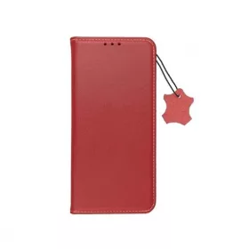   iPhone 14 Pro (6.1") bőr telefon tok, könyvtok, oldalra nyíló tok, mágnesesen záródó, piros, Forcell Leather