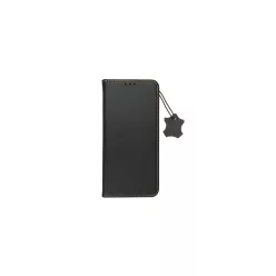   iPhone 14 Pro Max (6.7") bőr telefon tok, könyvtok, oldalra nyíló tok, mágnesesen záródó, fekete, Forcell Leather