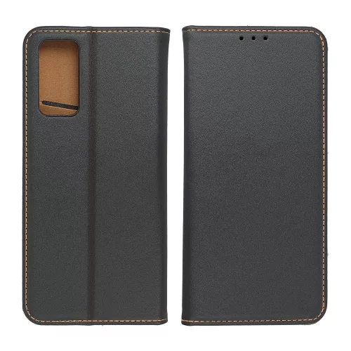 iPhone 14 Pro Max (6.7") bőr telefon tok, könyvtok, oldalra nyíló tok, mágnesesen záródó, fekete, Forcell Leather