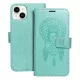 iPhone 14 (6.1") telefon tok, könyvtok, oldalra nyíló tok, mágnesesen záródó, zöld, dreamcatcher, Forcell Mezzo