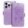 iPhone 14 Plus (6.7") telefon tok, könyvtok, oldalra nyíló tok, mágnesesen záródó, lila, dreamcatcher, Forcell Mezzo