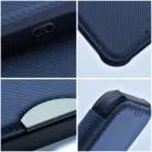 Samsung Galaxy S23 Plus telefon tok, könyvtok, oldalra nyíló tok, mágnesesen záródó, PU / TPU tok, karbon mintás, kék, SM-S916, Razor
