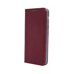   Samsung Galaxy S23 Ultra telefon tok, könyvtok, notesz tok, oldalra nyíló tok, mágnesesen záródó, SM-S918, bordó, Smart Magnetic