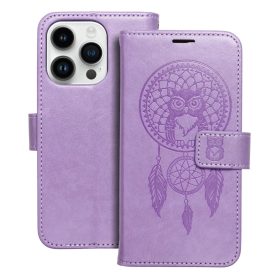   Samsung Galaxy S23 Plus telefon tok, könyvtok, oldalra nyíló tok, mágnesesen záródó, lila, dreamcatcher, SM-S916, Forcell Mezzo