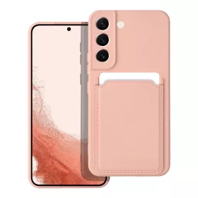   Samsung Galaxy A54 szilikon tok, hátlap tok, bankkártya tartós, rózsaszín / barackvirág, SM-A546, Card