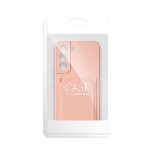Samsung Galaxy A54 szilikon tok, hátlap tok, bankkártya tartós, rózsaszín / barackvirág, SM-A546, Card