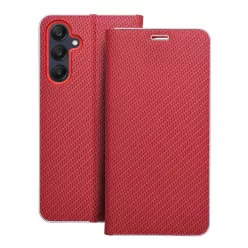   Samsung Galaxy A34 telefon tok, könyvtok, oldalra nyíló tok, mágnesesen záródó, piros, SM-A346, Luna Book