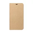 Samsung Galaxy A34 telefon tok, könyvtok, oldalra nyíló tok, mágnesesen záródó, arany, SM-A346, Luna Book