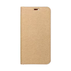   Samsung Galaxy A34 telefon tok, könyvtok, oldalra nyíló tok, mágnesesen záródó, arany, SM-A346, Luna Book