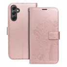 Samsung Galaxy A54 telefon tok, könyvtok, oldalra nyíló tok, mágnesesen záródó, rose gold, tree, SM-A546, Mezzo