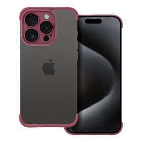   iPhone 13 Pro (6.1") keret tok, TPU tok, kameravédelem, bordó, Mini Bumpers