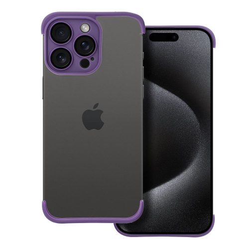 iPhone 14 Pro Max (6.7") keret tok, TPU tok, kameravédelem, sötétlila, Mini Bumpers