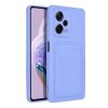 Xiaomi Redmi Note 12 5G / Poco X5 szilikon tok, hátlap tok, bankkártya tartós, lila, Card