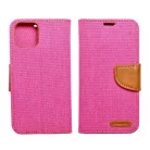 iPhone 15 Plus (6.7") telefon tok, könyvtok, oldalra nyíló tok, mágnesesen záródó, rózsaszín, Smart Canvas