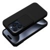 iPhone 15 Pro (6.1") hátlap tok, TPU tok, kamera védővel, fekete, Slide