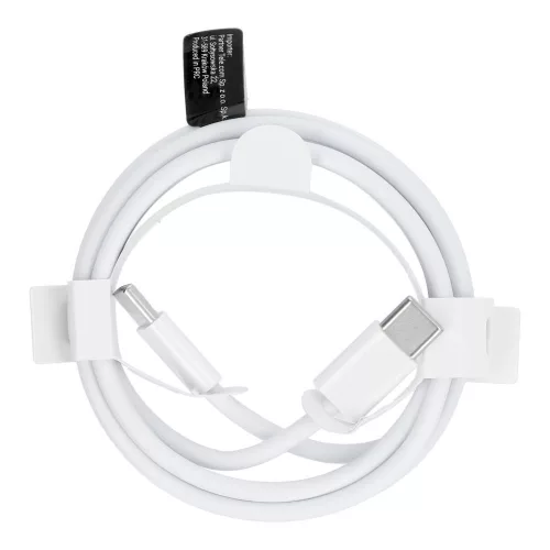 Type-C - Type-C adatkábel, fehér, PD / QC3.0 / 3A / 30W, 1M, HD26