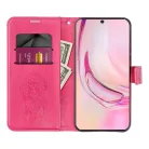 Samsung Galaxy A05 telefon tok, könyvtok, oldalra nyíló tok, mágnesesen záródó, sötét magenta, dreamcatcher, SM-A055, Mezzo