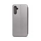 Samsung Galaxy A15 4G/5G telefontok, könyvtok, mágneszáras, flip tok, szilikon keretes, szürke, SM-A155, SM-A156, Forcell Elegance
