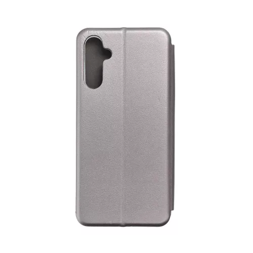 Samsung Galaxy A15 4G/5G telefontok, könyvtok, mágneszáras, flip tok, szilikon keretes, szürke, SM-A155, SM-A156, Forcell Elegance