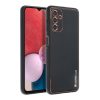 Samsung Galaxy A15 4G/5G hátlap tok, műbőr tok, fekete, SM-A155, SM-A156, Leather