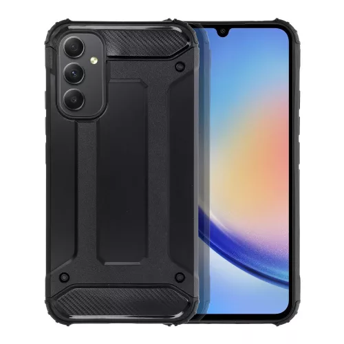 Samsung Galaxy A15 4G/5G ütésálló hátlap tok, fekete, SM-A155, SM-A156, Armor