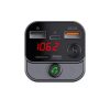 Bluetooth FM transmitter, 2xUSB / 1xType-C, 30W, PD / QC, BT5.3, LED kijelző, fekete, Bluestar AutoStream BT84B