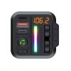 Bluetooth FM transmitter, 1xUSB / 1xType-C, 20W, BT5.3, RGB led, fekete, Bluestar AutoBeat MT04B