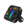 Bluetooth FM transmitter, 1xUSB / 1xType-C, 20W, BT5.3, RGB led, fekete, Bluestar AutoBeat MT04B