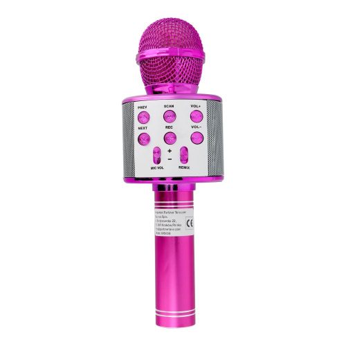 Bluetooth karaoke mikrofon, vezeték nélküli, TF kártya/pendrive, rózsaszín, CR58